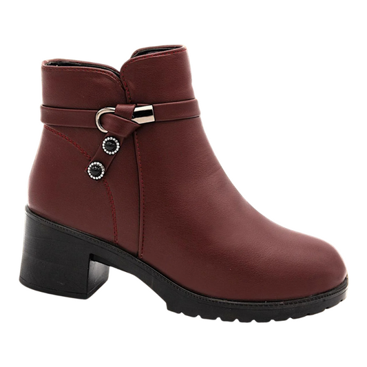 Women’s Maroon Ankle Long Shoes