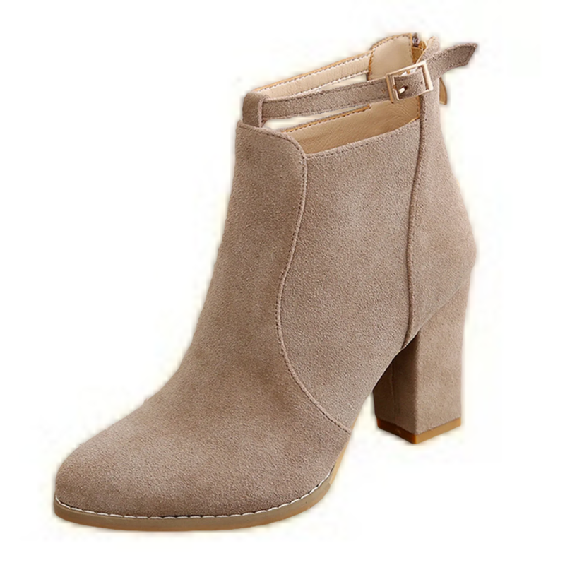 Ankle Boots Women Buckle High Heel