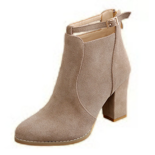 Ankle Boots Women Buckle High Heel