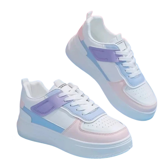 Girls White Casual Sneakers ,Comfortable Everyday Shoes