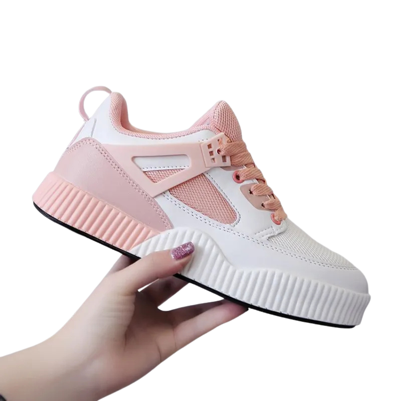 Women’s Mesh Casual Sneakers – Korean Style White Shoes (36-38)